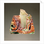 Fragmentary cameo sculpture with a theatrical mask and seated figure by Anonymous