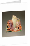 Fragmentary cameo sculpture with a theatrical mask and seated figure by Anonymous