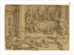 Lazarus Begging for Crumbs from Dives's Table by Heinrich Aldegrever
