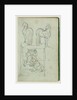 Two standing horses, Man riding a rearing horse by Théodore Géricault