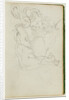 Lion attacking a snake over nude figure study by Théodore Géricault