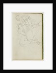 Lion attacking a snake over nude figure study by Théodore Géricault