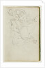 Lion attacking a snake over nude figure study by Théodore Géricault