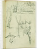 Weapon studies, compositional study of castle scene by Théodore Géricault