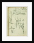 Weapon studies, compositional study of castle scene by Théodore Géricault