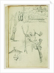 Weapon studies, compositional study of castle scene by Théodore Géricault