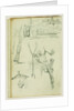 Weapon studies, compositional study of castle scene by Théodore Géricault