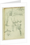 Weapon studies, compositional study of castle scene by Théodore Géricault