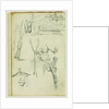 Weapon studies, compositional study of castle scene by Théodore Géricault
