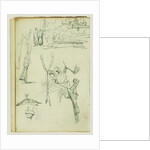 Weapon studies, compositional study of castle scene by Théodore Géricault