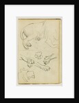 Various studies of lion leg, paws and head by Théodore Géricault