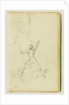 Three studies of a nude man with bow and arrow, standing cavalier by Théodore Géricault
