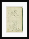 Two compositional studies of a lion hunt by Théodore Géricault