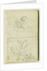 Two compositional studies of a lion hunt by Théodore Géricault