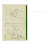 Two compositional studies of a lion hunt by Théodore Géricault