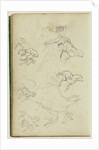 Six studies for man beside a rearing horse by Théodore Géricault