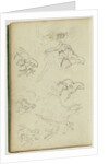 Six studies for man beside a rearing horse by Théodore Géricault