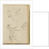 Three horse studies by Théodore Géricault