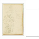 Four compositional studies for a group of figures by Théodore Géricault