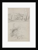 View of a Country House and Studies of Bushes and Foliage by Théodore Géricault