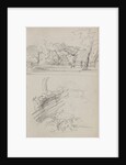 View of a Country House and Studies of Bushes and Foliage by Théodore Géricault