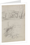 View of a Country House and Studies of Bushes and Foliage by Théodore Géricault