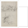 View of a Country House and Studies of Bushes and Foliage by Théodore Géricault