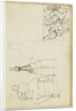 Tassels, seated figure from behind chair, thumbnail study of Charging Chasseur by Théodore Géricault