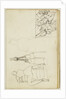 Tassels, seated figure from behind chair, thumbnail study of Charging Chasseur by Théodore Géricault