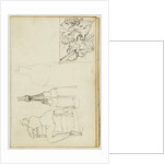 Tassels, seated figure from behind chair, thumbnail study of Charging Chasseur by Théodore Géricault