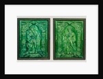 Stove Tile Depicting Alexander the Great, Stove Tile Depicting Nimrod by Georg Leupold