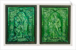 Stove Tile Depicting Alexander the Great, Stove Tile Depicting Nimrod by Georg Leupold