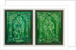 Stove Tile Depicting Alexander the Great, Stove Tile Depicting Nimrod by Georg Leupold