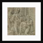 Holy Family with Saint John the Baptist Adored by an Unidentified Figure by Bartolomeo Cesi