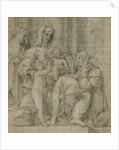 Holy Family with Saint John the Baptist Adored by an Unidentified Figure by Bartolomeo Cesi