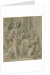 Holy Family with Saint John the Baptist Adored by an Unidentified Figure by Bartolomeo Cesi