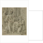 Holy Family with Saint John the Baptist Adored by an Unidentified Figure by Bartolomeo Cesi