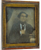 Portrait of a man posed with books by Anonymous