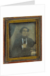 Portrait of a man posed with books by Anonymous