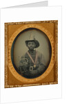 Fireman in Uniform Holding a Brass Musical Instrument by Anonymous