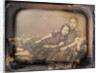 Portrait of two girls reclining on chaise lounge by Sheldon K. Nichols