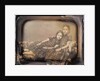 Portrait of two girls reclining on chaise lounge by Sheldon K. Nichols