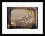 Portrait of two girls reclining on chaise lounge by Sheldon K. Nichols