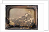 Portrait of two girls reclining on chaise lounge by Sheldon K. Nichols