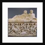 Sarcophagus with lid and 4 unjoined fragments by Anonymous