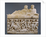 Sarcophagus with lid and 4 unjoined fragments by Anonymous