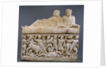 Sarcophagus with lid and 4 unjoined fragments by Anonymous