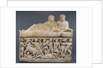 Sarcophagus with lid and 4 unjoined fragments by Anonymous