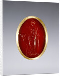 Ring inset with intaglio representing Artemis by Anonymous