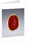 Ring inset with intaglio representing Artemis by Anonymous
